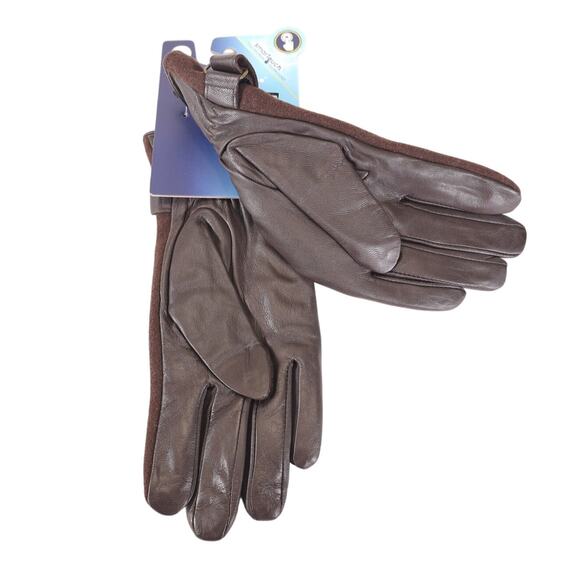 Isotoner Smartouch Lined Leather Men's Gloves - Size Medium - Saddle Brown - NWT - Picture 2 of 3